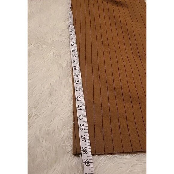 Madewell The Rosedale High Rise Straight Pant Wool Brown Pin Stripe 8 Womens EUC - Picture 4 of 10
